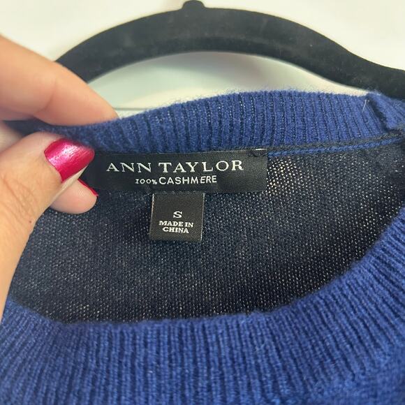 100% Cashmere Black & Blue scoop neck long sleeve sweater jumper cozycore - Picture 2 of 7